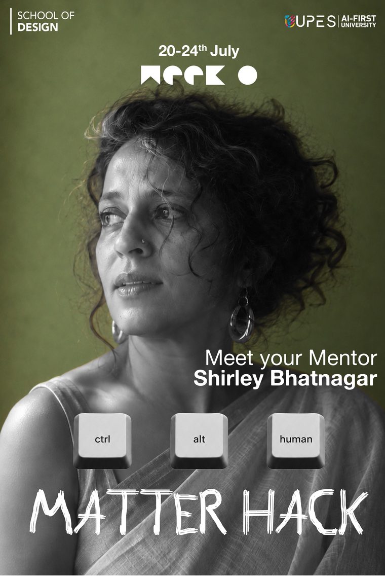 Matter Hack poster — mentor Shirley Bhatnagar