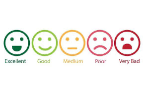 The five-point scale used: Excellent, Good, Medium, Poor, Very Bad